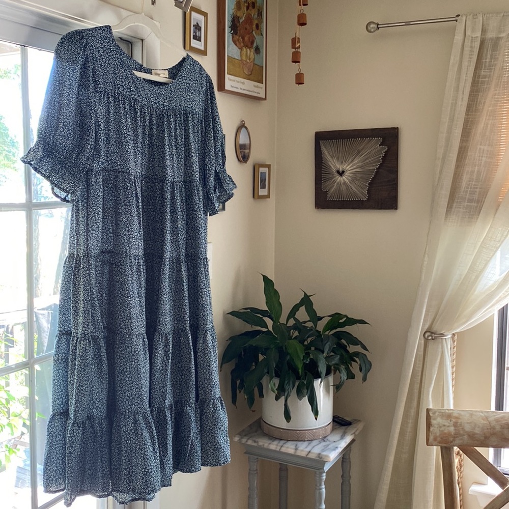 Floral tiered Maxi/MIDI Fall Dress from Shop Pink Blush cottage core - Picture 5 of 7